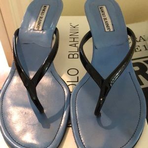 Manolo Blahnik kitten heel sandals